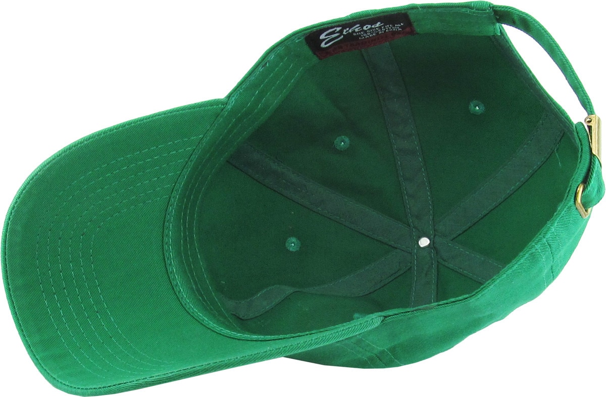 Kelly Green Low Profile Baseball Caps Inside Turned Over View